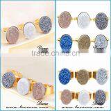 Hot Sale Adjustable Round Natural Druzy Natural Stone Anniversary Ring thumbnail-3