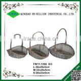 High Handle Wicker Woven Artificial Flower Basket Gift thumbnail-2