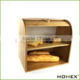 Bamboo Double Decker Bread Bin Vintage Bread Box Homex BSCI/Factory thumbnail-3