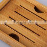 Double Layer Separable Bamboo Soap Box Rectangular Soap Dishes thumbnail-2