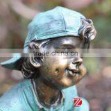 Garden Playing Boy and Girl Sculptures With Teeterboard thumbnail-2