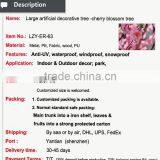 2015 Spring New Product Cherry Blossom Flower Lagrge Artificial Decorative Tree Artificial Cherry Blossom Tree thumbnail-3