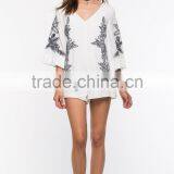 New Style Girls White Bold Embroidered Floral Cheap Romper thumbnail-5