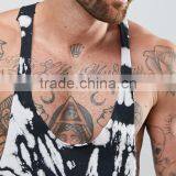 2017 High Quality New Design Summer Custom Black Gym Wear Comfortable 100% Polyester Fashion Men's Printing Sport Tank Tops thumbnail-3