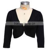 Ladies Fashion Womens Black Short Sleeve Cardigan thumbnail-1
