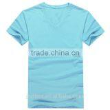 Custom Plain Short Sleeve V-neck 100%cotton T-shirt for Men thumbnail-5