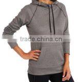 Fashion Women's Clothing 100% Polyester Raglan Tech Fleece Hoodie With Hood thumbnail-5