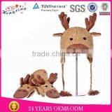 Fashion Custom Knitted Owl Winter Hat Moose Animals Crochet Beanies thumbnail-1