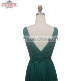 Custom A Line Beading Deep V Neck Wedding Dress thumbnail-2