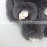 Myfur Dark Grey Cute Rabbit Fur Made Rabbit Bag Accessory Pendant thumbnail-6