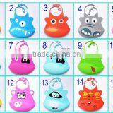 34 Designs Can Choose or OEM Baby Bibs/ Cartoon Bib / Food Grade Silicone Slobber Pocket thumbnail-1