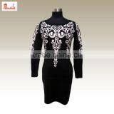 Jacquard 75%Viscose 25%Polyester fashion lady dress sweater more choose