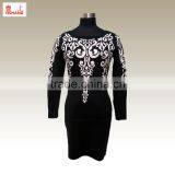 Jacquard 75%Viscose 25%Polyester Fashion Lady Dress Sweater More Choose thumbnail-1