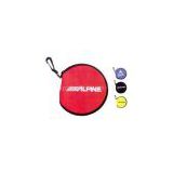 Promotional Round foam CD/DVD holder with zippered case and clip