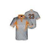 Gray Soccer Team Uniforms Jersey, Sports Polo Shirts With Collar Clima Cool Quick Dry