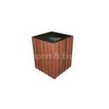 Top opening customizable Steel and wood square garden  litter bins