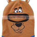 embroidery logo cartoon dog polar fleece fancy beanie hat