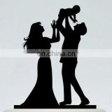 Family Acrylic Cake Topper Couple with Baby Cake Toppers