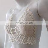 SUMMER CROCHET TOP Summer Festival Top Yoga Corset Hippie Knit White Lace Sexy Bra Halter Top thumbnail-3