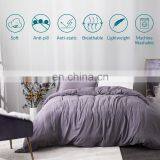 Hot Sell Ins Style Grey Purple 100% Microfiber 3 Piece Bed Sheet Set Full King Duvet Cover thumbnail-4