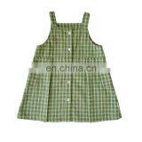 X1045/Hot selling casual kids girls pleated plaid summer newest design fahion skirt suspenders