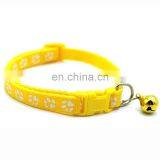 Wholesale Classic Custom Print Paw Adjustable Nylon Dog Collar With Bell thumbnail-5