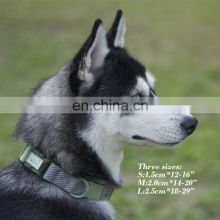 cotton material dog collar accept custom pet collar with ID buckle anti-lost design