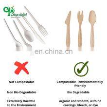 Yada Manufacturer Ecofriendly Cutlery 185mm Disposable Birch Dessert Wooden Knives Forks Spoons Degradable Tableware thumbnail-2