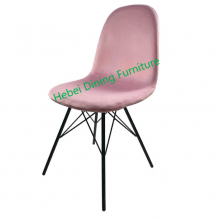 Dining Furniture Factory Direct Supply No Armchair Metal Leg Chairs Velvet Chair Dining Chair thumbnail-5