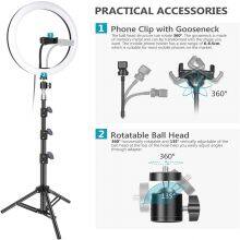 12in Photography LED Selfie Ring Light Three-speed Stepless Lighting Dimmable With Cradle Head For Makeup Video Live Studio thumbnail-3