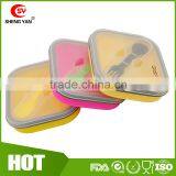 ECO-friendly Silicone Collapsible Lunch Box Equipped With a Fork thumbnail-3