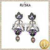 OWL DANGLE EARRINGS, DAINTY EARRINGS, FLASHING EARRINGS thumbnail-1