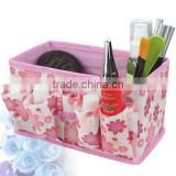 non woven foldable storage box with side pocket,pretty priting storage box,storage box, cosmetic desk organizer for home use