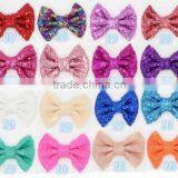4" Neon Color Sequin Bows, Large Sequin Bows thumbnail-1