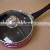 Blue Aluminum Pressed Non-stick Milk Boiling Pot Ceramic Saucepan Cookware Factory Price thumbnail-1