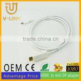 Wholesale Gold Plated Mini dp 1.2 to Hdmi 1.4 Line With 1080p Supported thumbnail-1