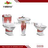 Ceramic Luxury Sanitary Ware Decorated two piece toilet