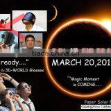 2015 Solar Eclipse Event, Solar Eclipse Glasses for Gift, 3D-World Bland, Item No. SE-G16