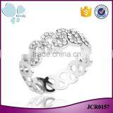 Less Than One Dollar Fashion Jewelry Full Jewelled Rhinestone Rose Gold Finger Ring thumbnail-2