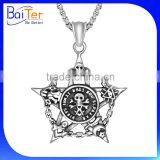 Rock Style Men Jewelry Titanium Stainless Steel Retro Vintage Star Of David Pendant thumbnail-5