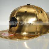 Custom High Quality Gold Leather Metal Plate Leather Strap Baseball Caps thumbnail-2