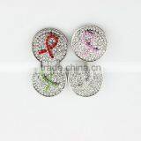 Custom Snap Buttons White Ribbon Crystal Snap On Interchangeable Snap Jewelry thumbnail-2