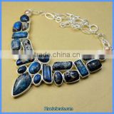 Wholesale Luxury Blue Color Regalite Gemstone Chips Necklace Jewelry GN-N017