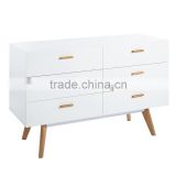 Modern white drawer chest, 6 drawer of chest, wooden cabinet with drawers