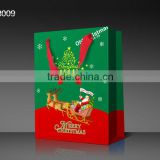 2013 New Arrival Christmas Cardboard Paper Shopping Gifts Bag With Drawstring Cord Ribbon Handles SD13009
