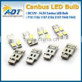 Hot selling T10 wedge 5050smd 4 led canbus error free led car light bulbs 12v