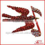 Fashion Brooch, Red Crystal Brooches