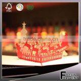 3d Pop up Handmade Christmas Happy Christmas Garden Tree & Snowflake Creative Kirigami & Origami Christmas Card thumbnail-1