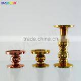 Gold-plating Pillar Glass Candle Holder