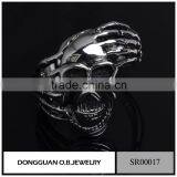 Skull Silver Ring For Men,Skull Ring Silver Jewelry Gothic,Silver Skull Titanium Ring thumbnail-1